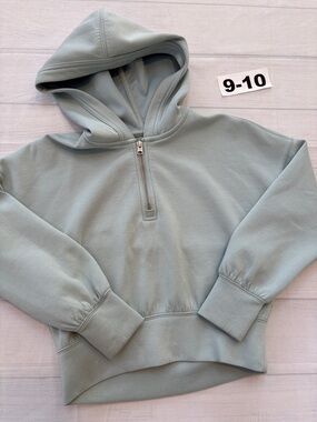 abercrombie kids light sage half-zip hoodie